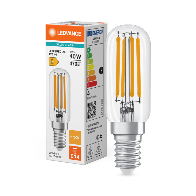 Ledvance LED SPECIAL T26 40 300° FILAMENT P 4.2W 827 CLEAR E14   4099854066665